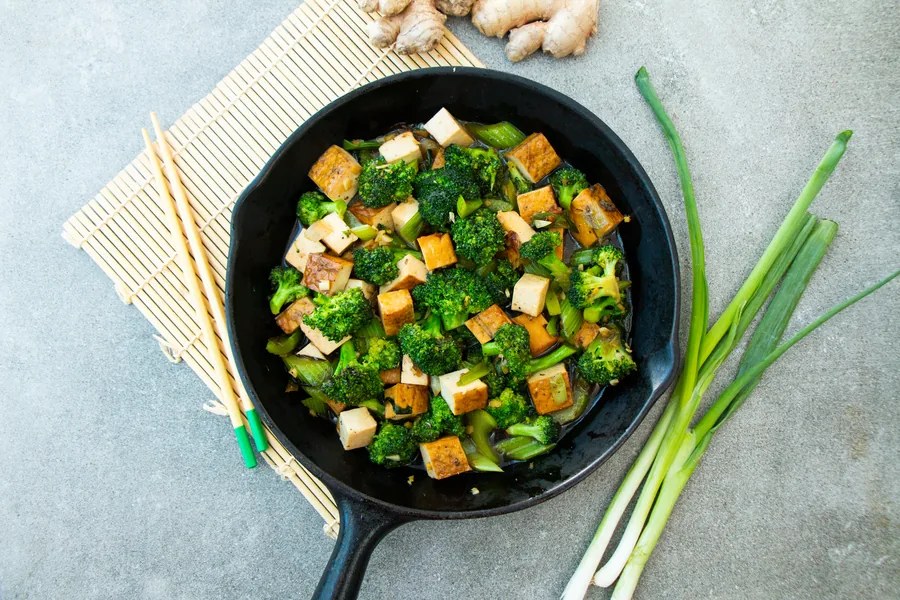 Four-Pepper Smoked Tofu with Broccoli