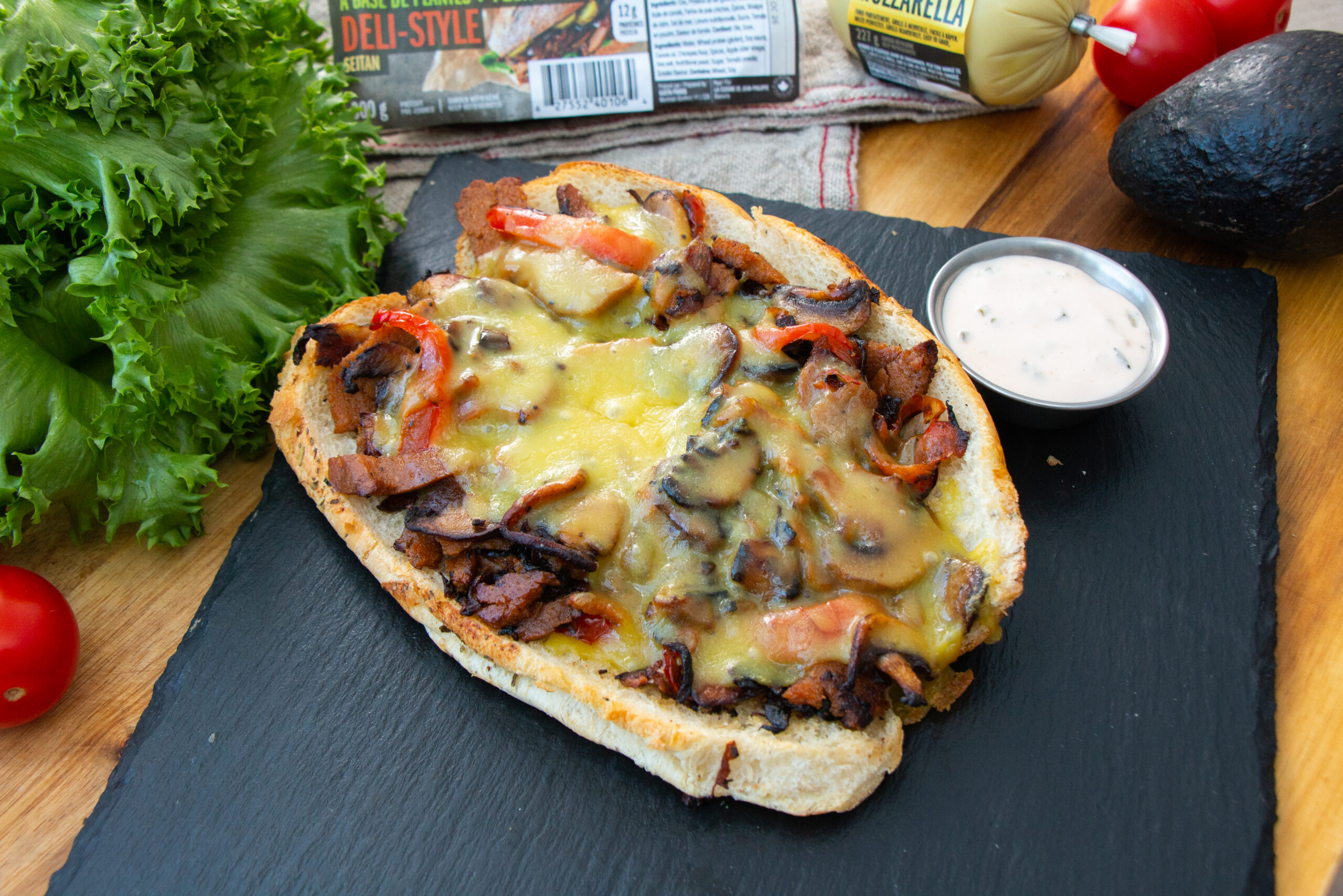 Sandwich Philly cheesesteak au seitan de La Cuisine de Jean-Philippe